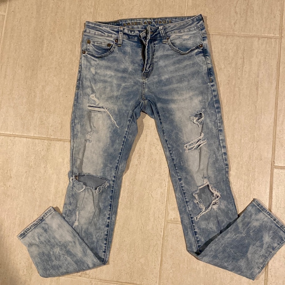 AE Next Level Flex distressed skinny in 29x32
